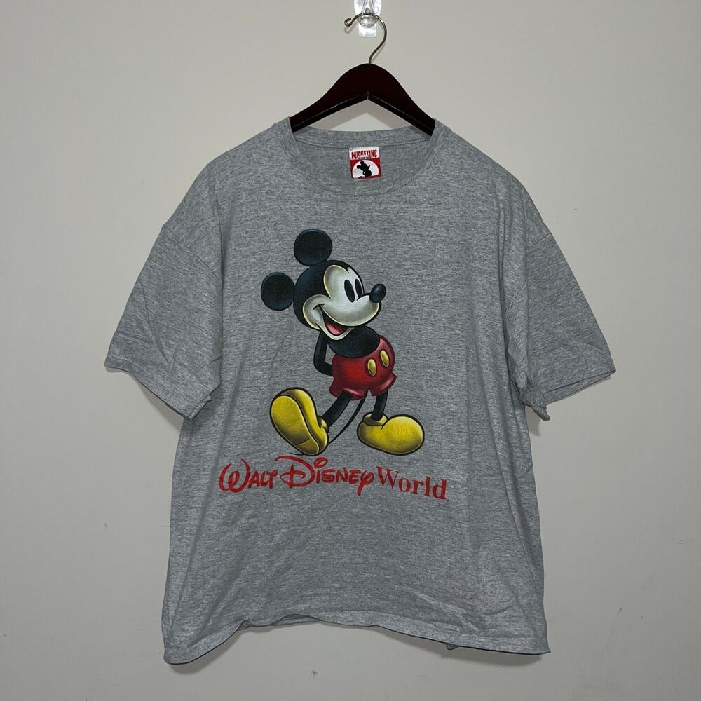 Vintage VTG 90s Disney Parks Disney World Made in USA Grey T-Shirt (0617)